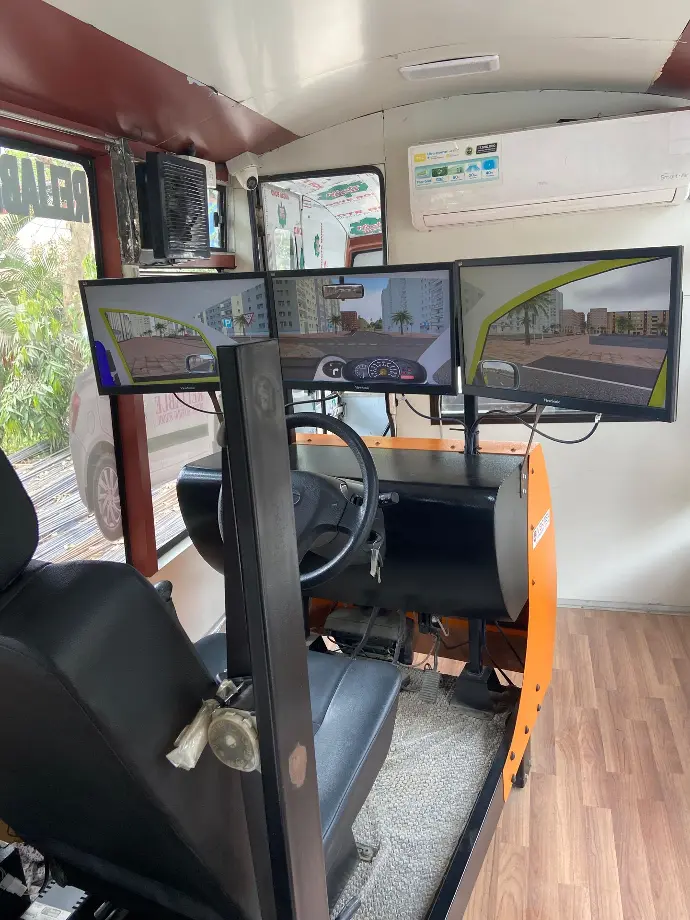 Photo Of Simulator Installed In Mobile Van For Driving Practice In Dombivli